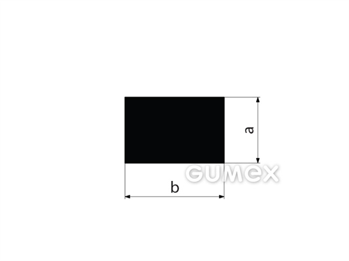 Silikonový profil obdélníkový, 3x50mm, 40°ShA, -60°C/+180°C, černý
